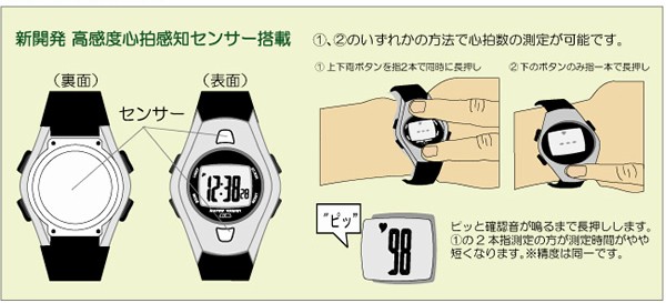 エフラン ハートメーター:心拍計測機能付きリストウォッチ 高感度心拍感知センサー搭載