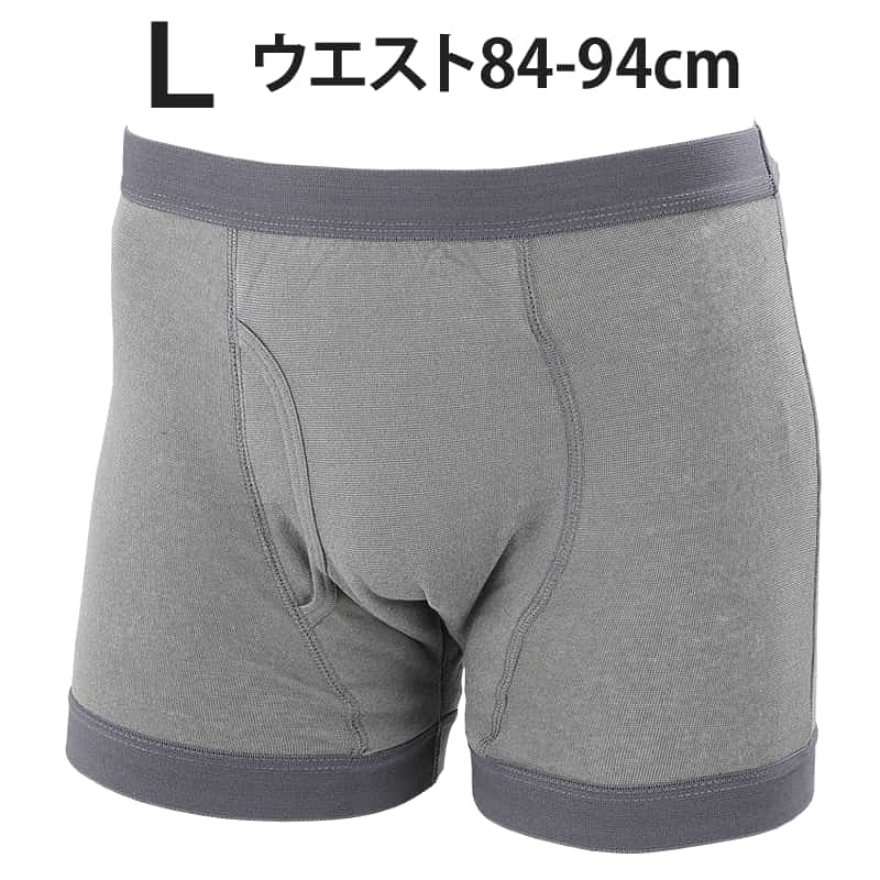 幅広パッド おしりまで安心ニットトランクス3色セット 尿漏れパンツ