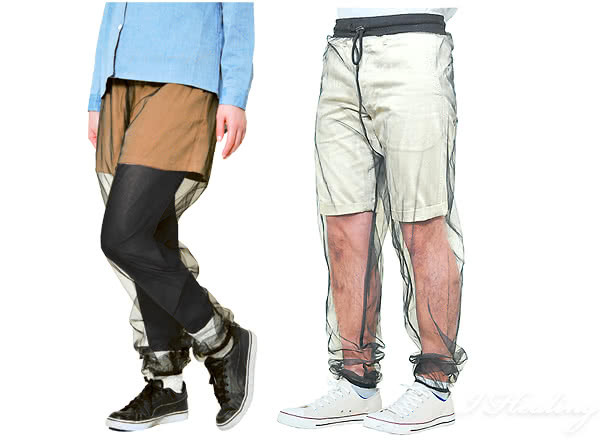 大人用 虫よけネットパンツ 単品 人物 男性と女性モデル