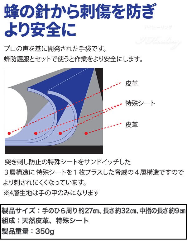 蜂の針から刺傷を防ぎより安全に