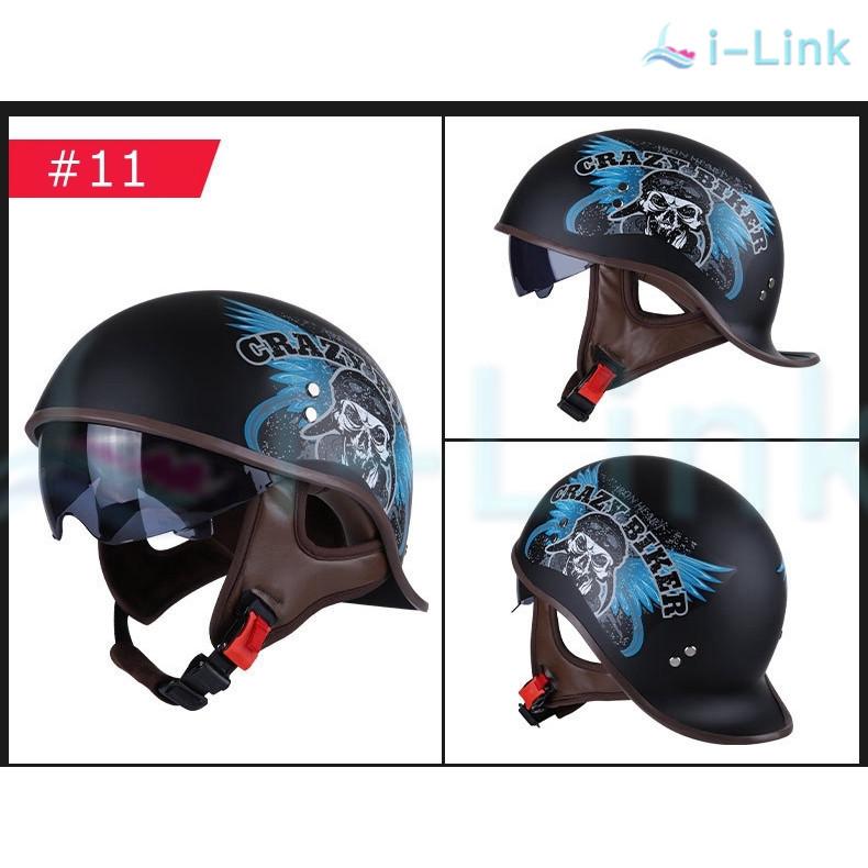 オートバイ ヘルメット レトロ ハーフ バイクヘルメット 半帽 ヘルメット メンズ レディース 半キャップ UV ファション ダックテール ヘルメット  男女兼用 :tk01:i-Link - 通販 - Yahoo!ショッピング