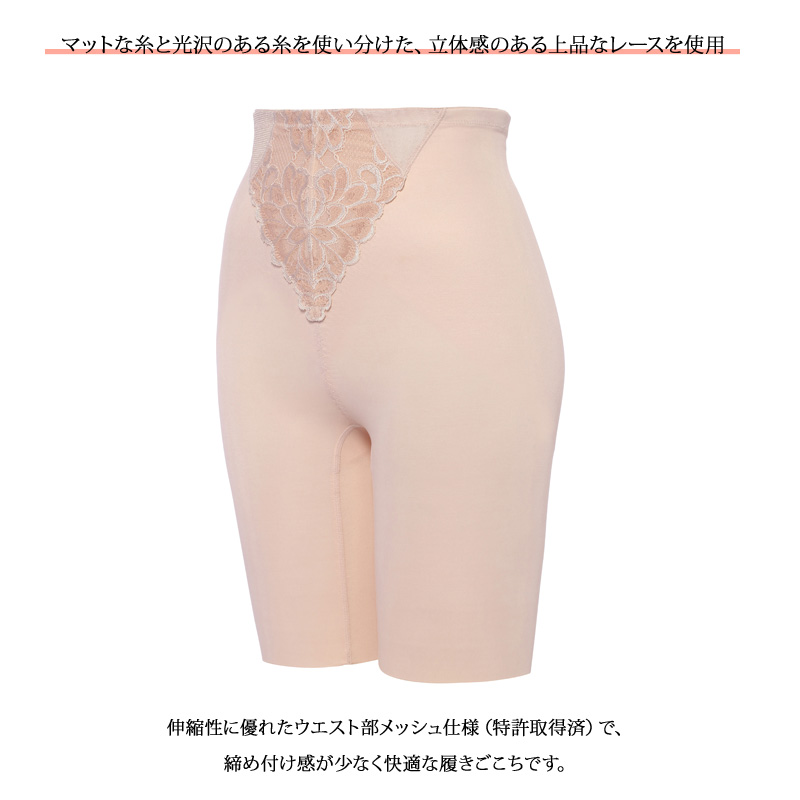 【すぽんこ　黒同梱】トリンプ　70 ガードル　レース　ベージュ　971 トリンプストーリー607 ロングガードル TR607 PLY ロング