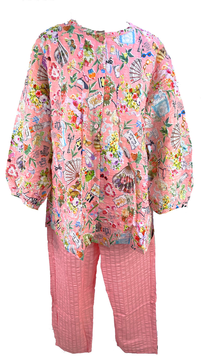 新品タグ付き★鴨居羊子 TUNIC 綿100％ ルームウェア セットアップ 花柄 鴨居羊子パジャマ（レディースファッション） | ファッション の