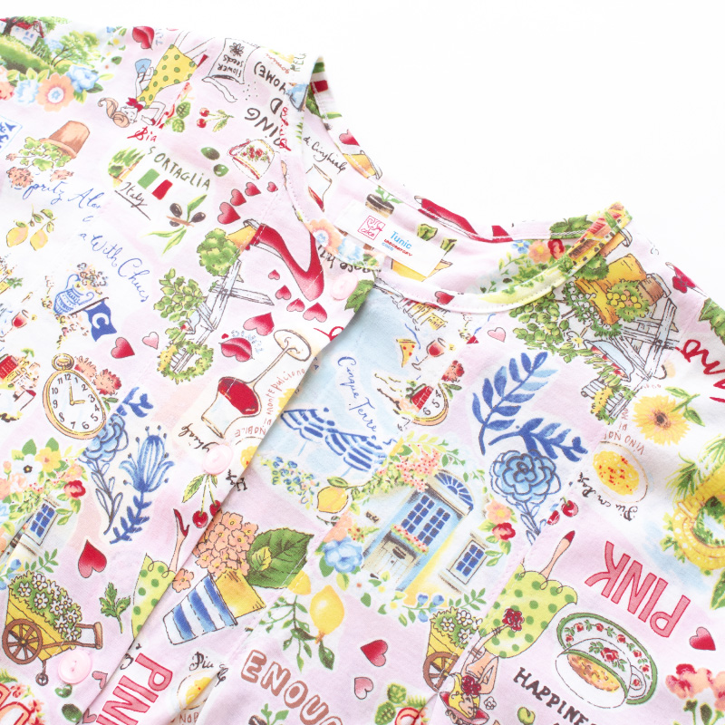 未使用洗濯済みTUNIC 鴨居洋子ルームウェアセットアップ 花柄 チュニック 先着順TUNIC商品5000円以上でミニタオル進呈 TUNIC 26251P