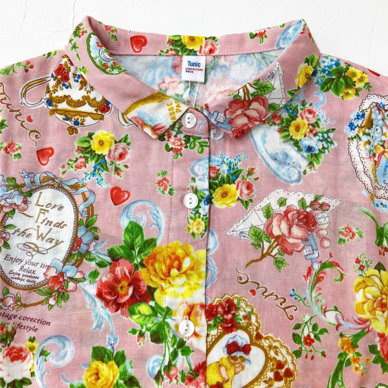 チュニック 先着順TUNIC商品5000円以上でミニタオル進呈 TUNIC 衿付き