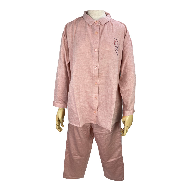 チュニック TUNIC ダブルガーゼ 長袖パジャマ 29195P ルームウェア 前