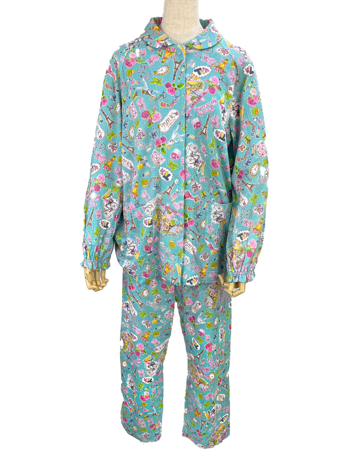 チュニック TUNIC 全開パジャマ 29344P 長袖 エッフェル塔 綿100