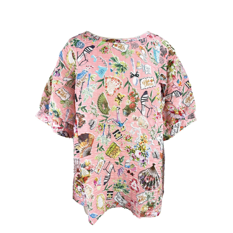 【新品 タグ付き】 tunic 鴨居羊子 花柄 バラ 綿100%  チュニック チュニック 【数量限定！ミニバックプレゼント！】TUNIC 5分袖