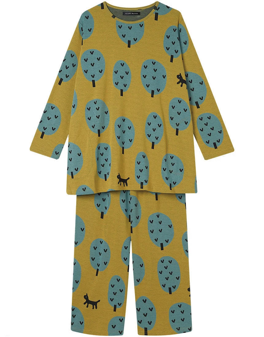 【新品未使用】マタノアツコ ワンピース ルームウェア 苺柄 ブルー/イエロー ATSUKO MATANO by WACOAL ワコール レディース マタノアツコ パジャマ