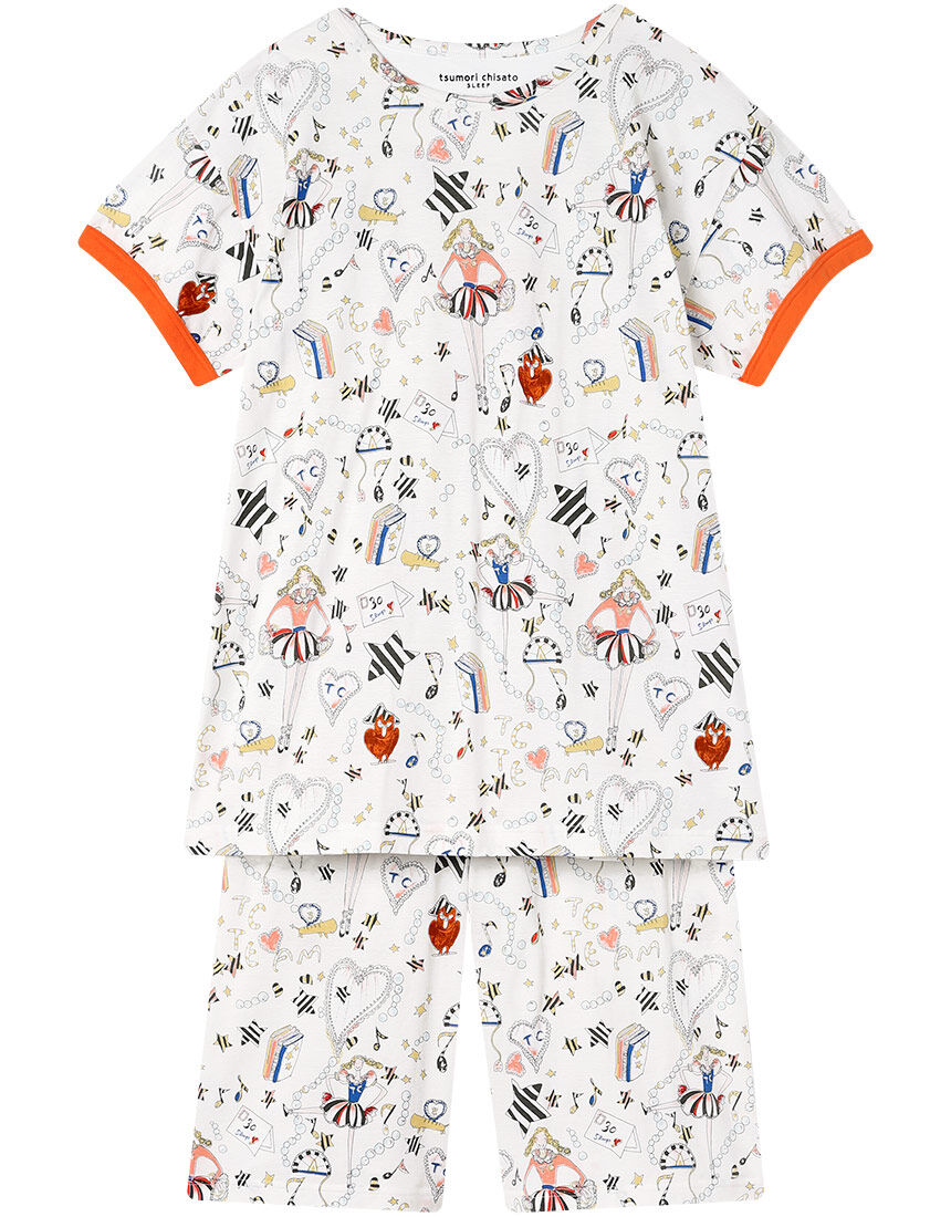 ワコール ツモリチサト UDT122 Wacoal tsumori chisato SLEEP パジャマ ルームウェア 4分袖 6分丈 かぶりタイプ 綿100% S・M・Lサイズ 3wY 爆買の画像