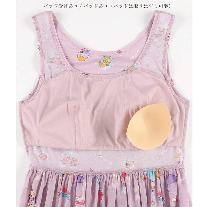 ツモリチサト ワンピース ルームウエア ノースリーブ 綿混(本体