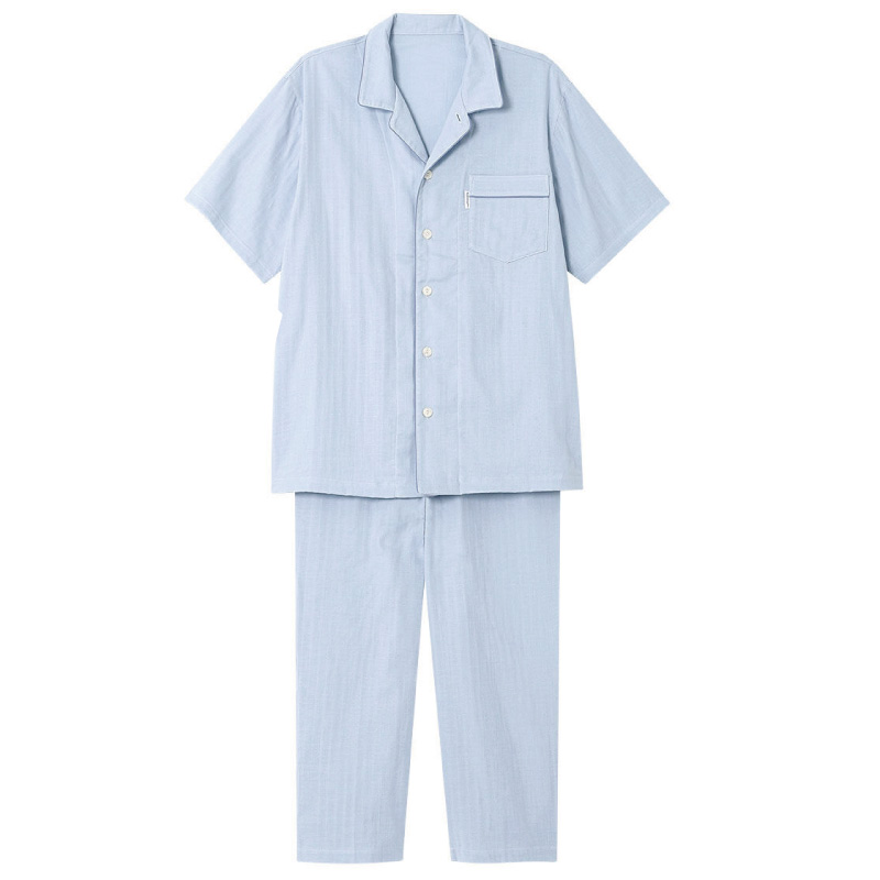 ワコール メンズ 睡眠科学 パジャマ YGT145 wacoal 全開 5分袖 9分丈 吸汗速乾 通気性 ペアルック 紳士 （M・Lサイズ）_1