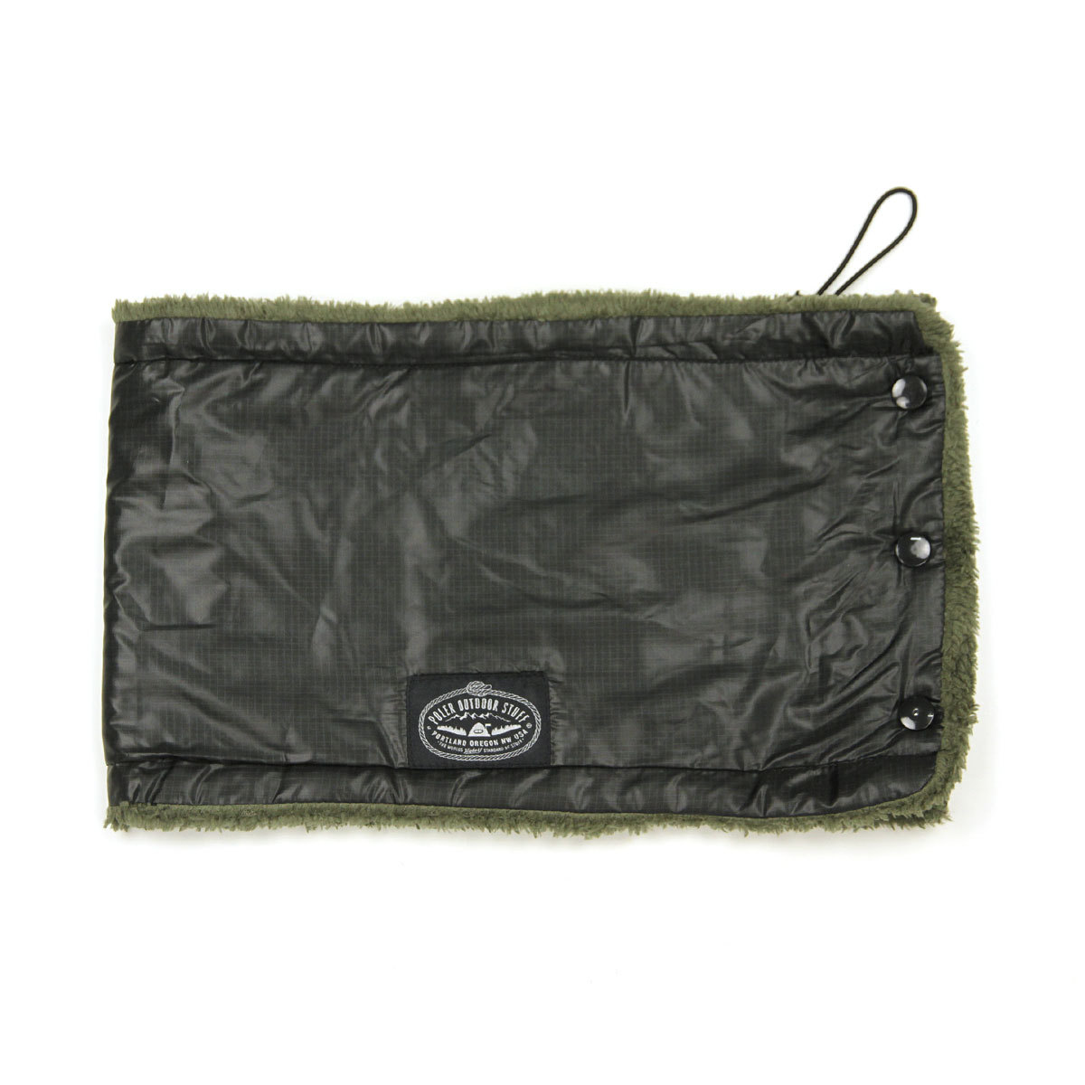 ポーラー マフラー メンズ レディース 正規販売店 POLER ネックウォーマー リバーシブル REVERSIBLE SHEEP FLEECE NECK WARMER BLACK/OLIVE