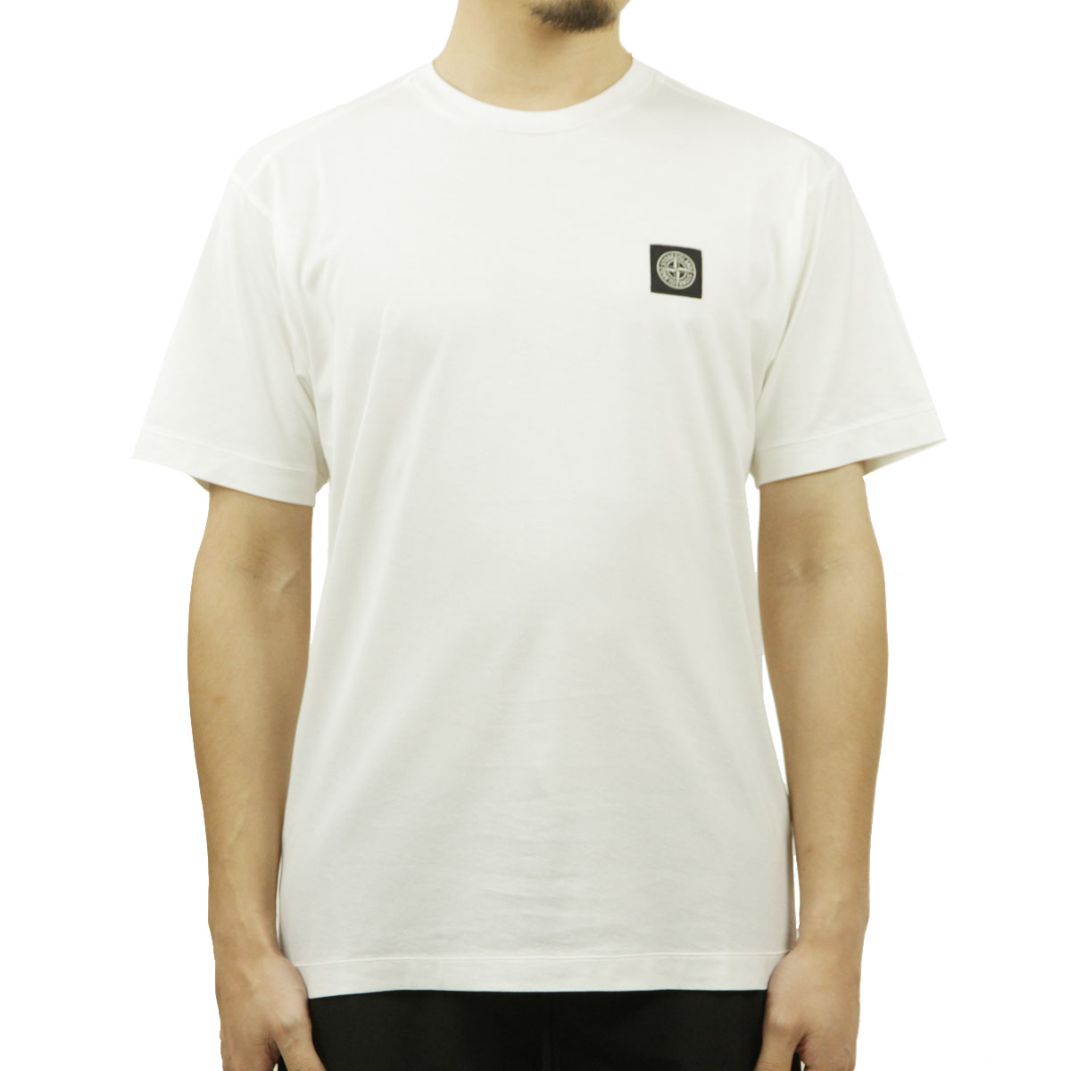 ストーンアイランド メンズ 半袖Tシャツ 正規品 STONE ISLAND クルーネック ロゴ Tシャツ STONE ISLAND SHORT  SLEEVE TEE T-SHIRT WHITE 24113