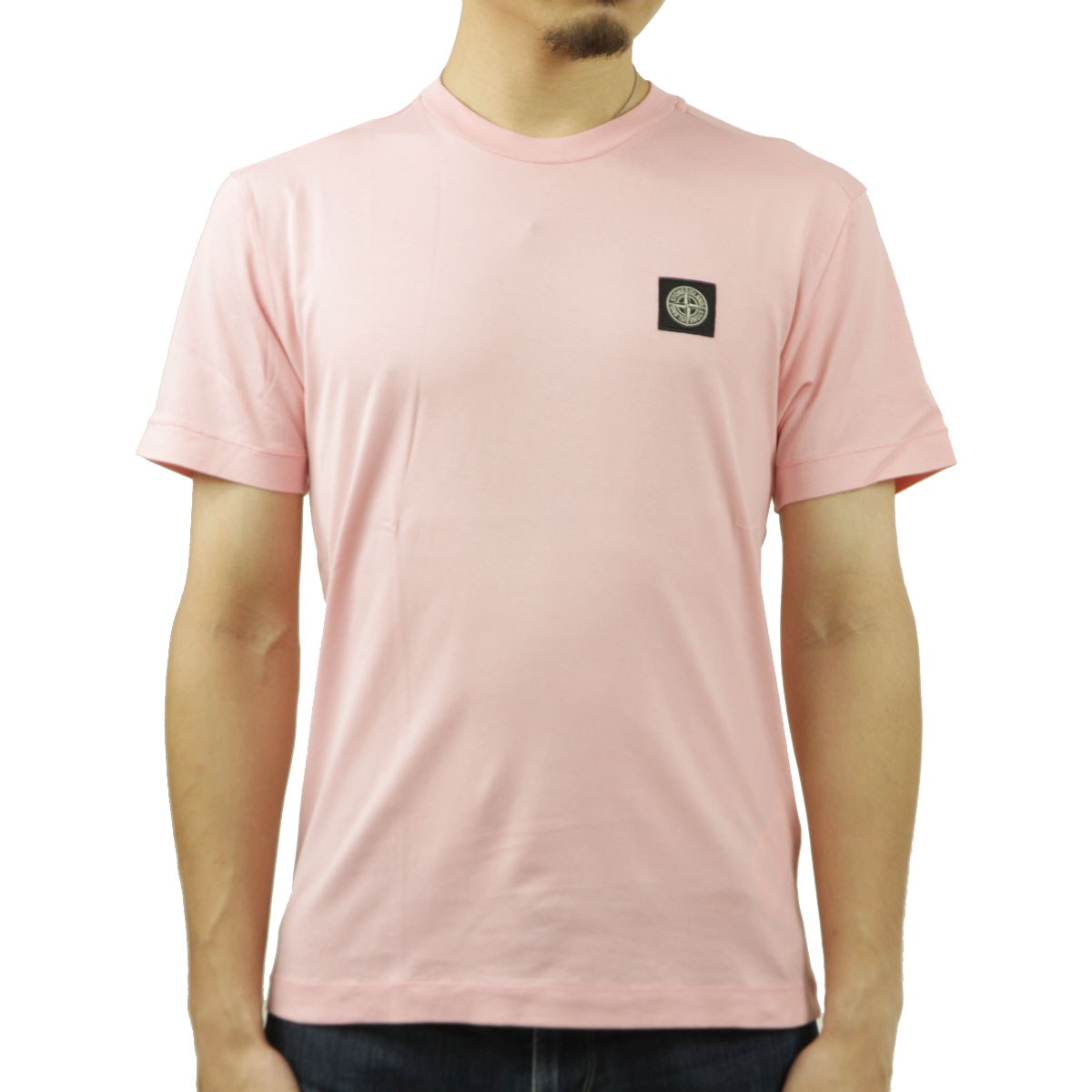 ストーンアイランド メンズ 半袖Tシャツ 正規品 STONE ISLAND クルーネック ロゴ Tシャツ STONE ISLAND SHORT  SLEEVE TEE T-SHIRT PINK 24113