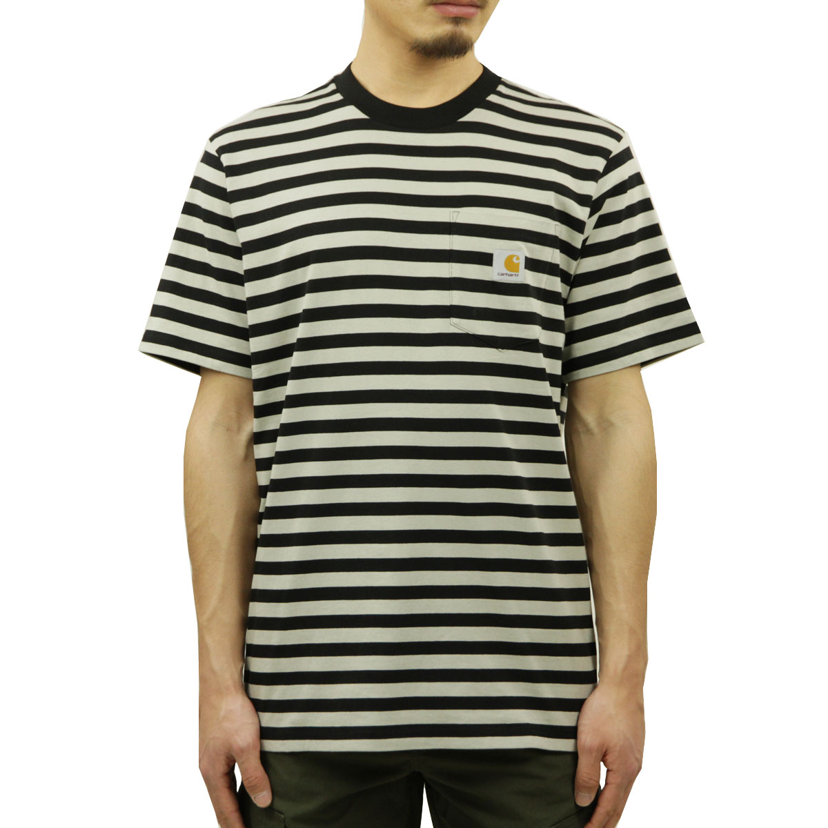 【ボーナスストア 誰でも+5% 5/22 0:00〜5/23 23:59】カーハート ポケT メンズ 正規品 CARHARTT WIP 半袖Tシャツ  ポケットTシャツ ボーダー柄 S/S SCO