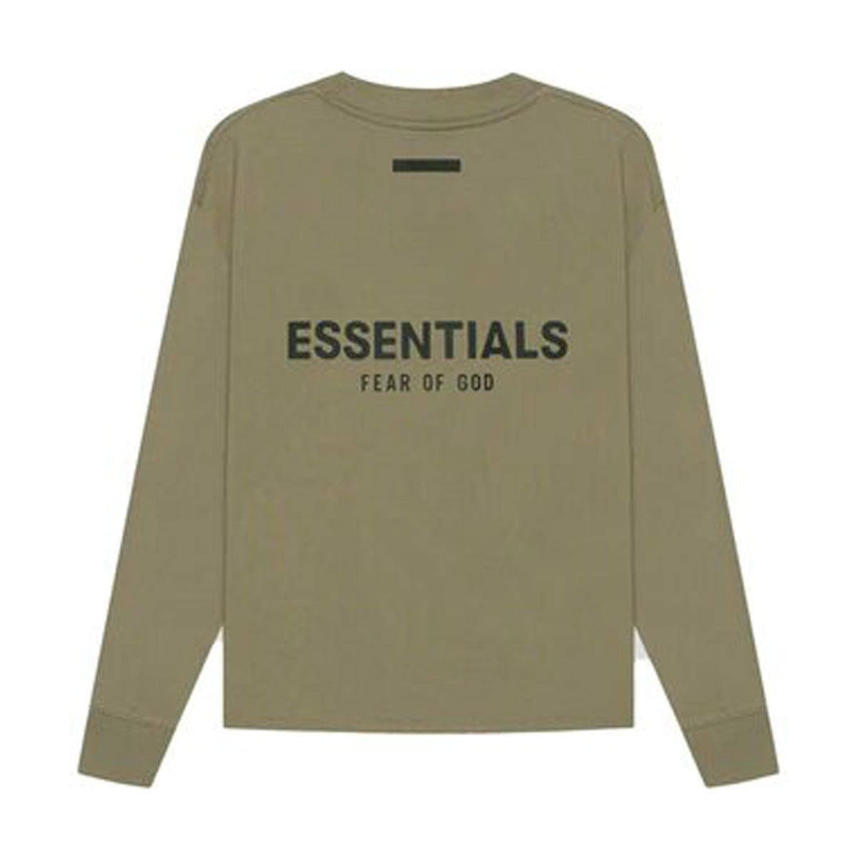 フィアオブゴッド ロンT メンズ 正規品 FEAR OF GOD エッセンシャルズ 長袖Tシャツ ロゴT バックプリント ESSENTIALS  LONG SLEEVE T-SHIRT TAUPE