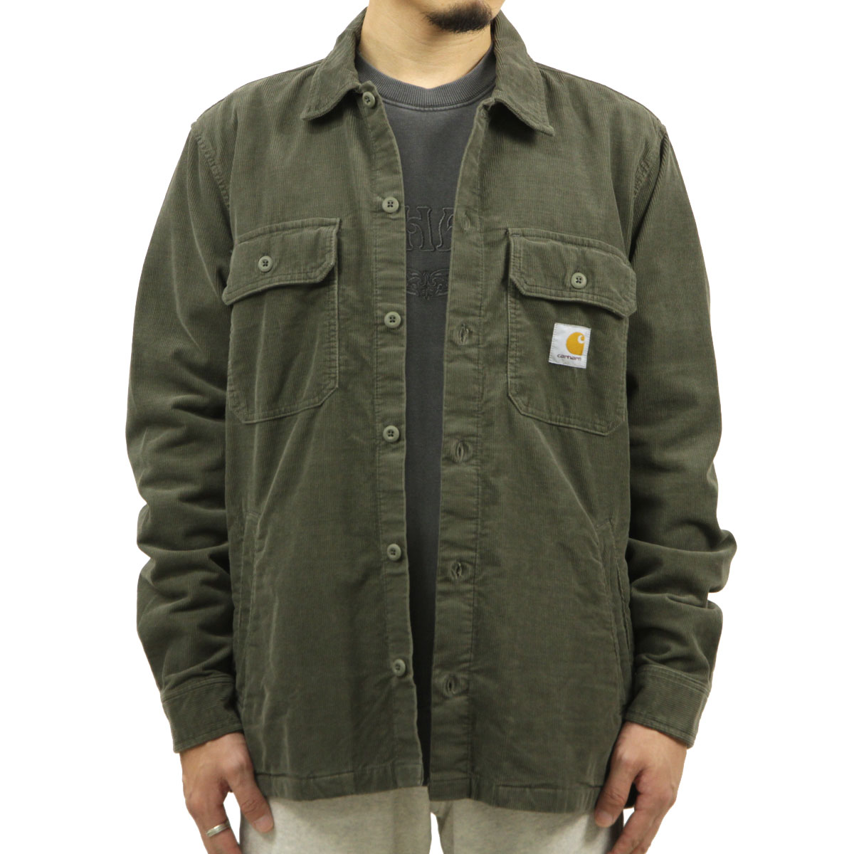 カーハート メンズ シャツジャケット 正規品 CARHARTT WORK IN PROGRESS アウター ボタンダウン ワークシャツ DIXON  SHIRT JACKET MOOR RINSED I030285