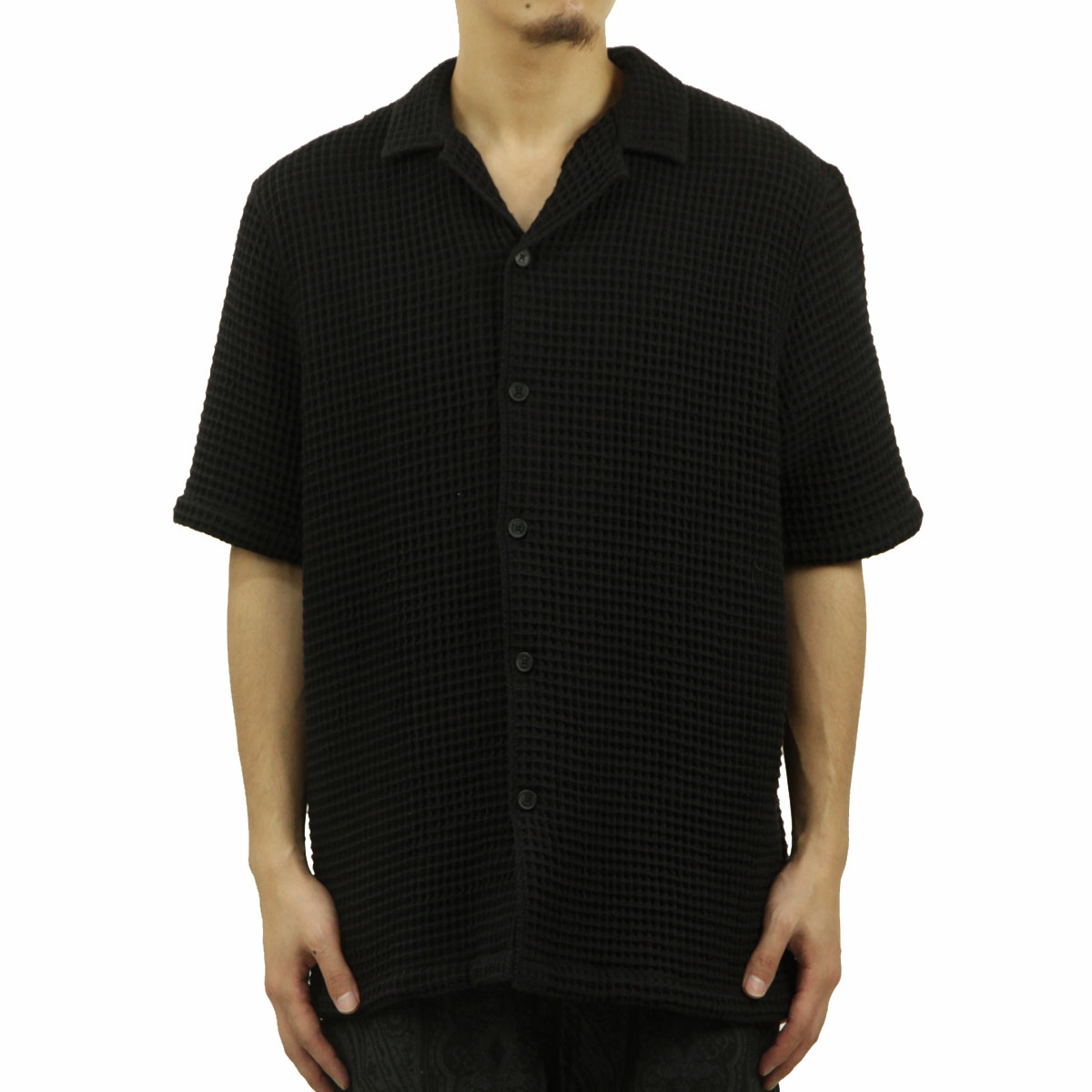 エルバイン メンズ 半袖シャツ 正規販売店 ELVINE ボタンダウン ワッフル生地 開襟シャツ KILIAN RELAXED FIT WA クリスマス プレゼント ラッピング ボーナスストア 誰でも+5% 12/31 0:00〜1/1 23:59】 エルバイン メンズ