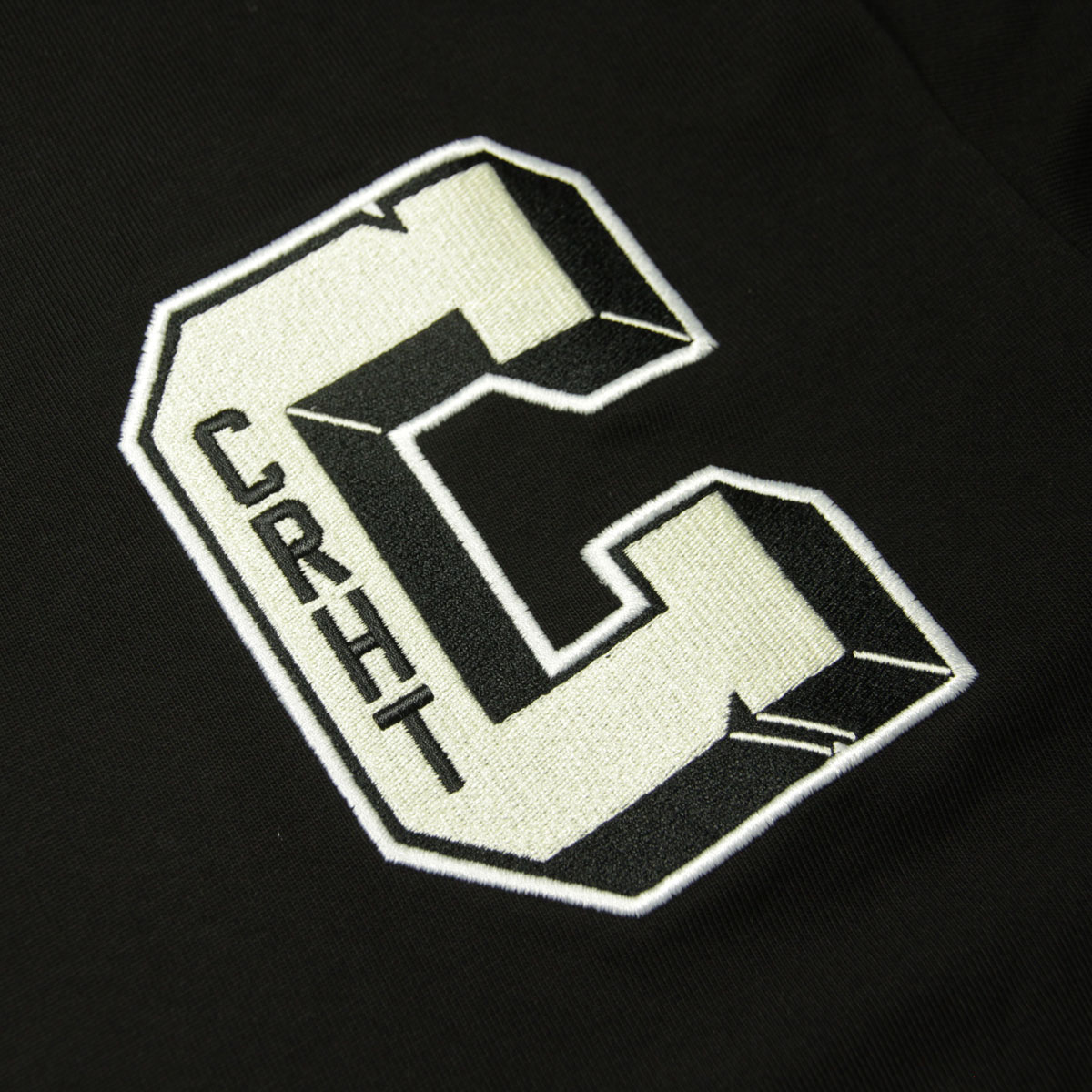 カーハート メンズ ラガーシャツ 正規品 CARHARTT WIP 長袖シャツ コットン LONG SLEEVE BROWN DUCKS RUGBY SHIRT BLACK/WHITE I033832 0D2XX