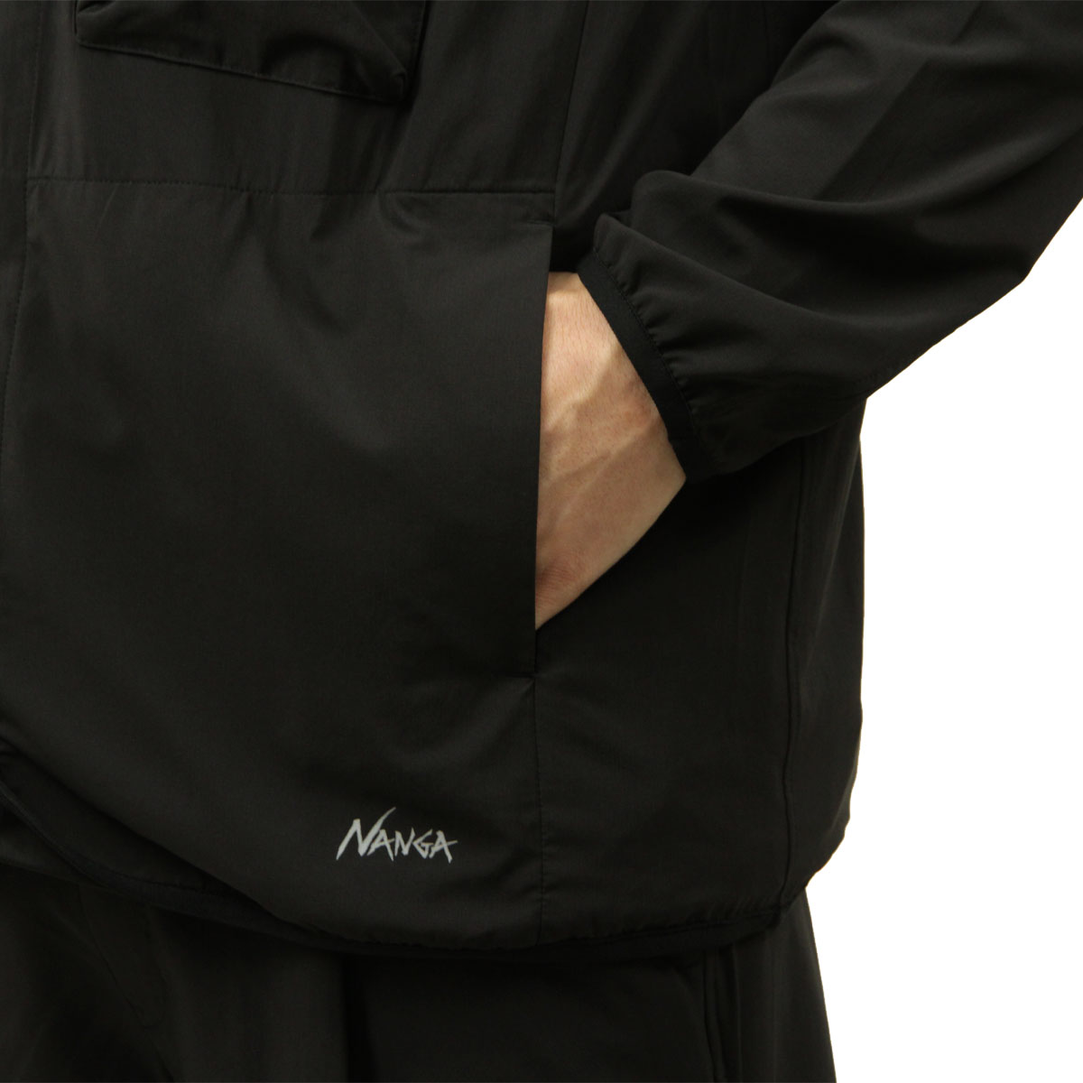 ナンガ メンズ カーディガン 正規販売店 NANGA 収納可能 ボタンダウン 軽量 PLC EXCURSION CARDIGAN BLK BLACK N2500-1T405A