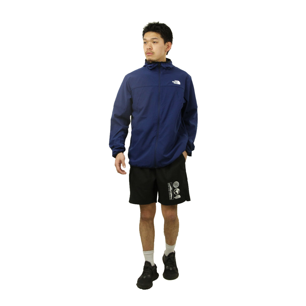 ノースフェイス メンズ ショートパンツ 正規品 THE NORTH FACE ハーフパンツ ボトムス 海外限定 M 24/7 7IN SHORT-GRAPHIC TNF BLACK NF0A8G84 JK3