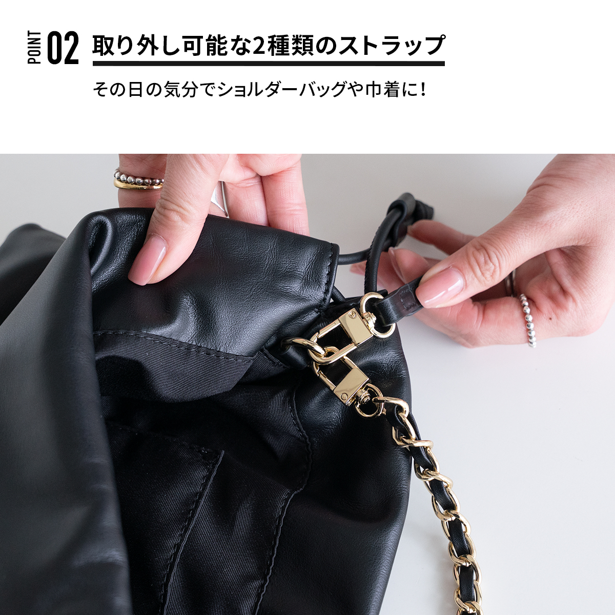 本革 巾着バッグ レディース ショルダーバッグ 3way クラッチバッグ