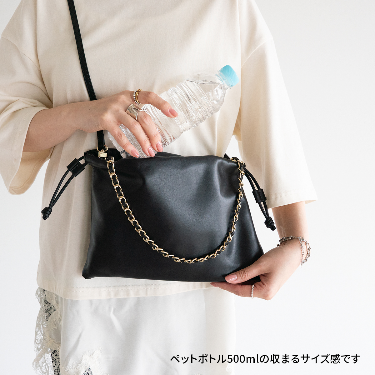 本革 巾着バッグ レディース ショルダーバッグ 3way クラッチバッグ
