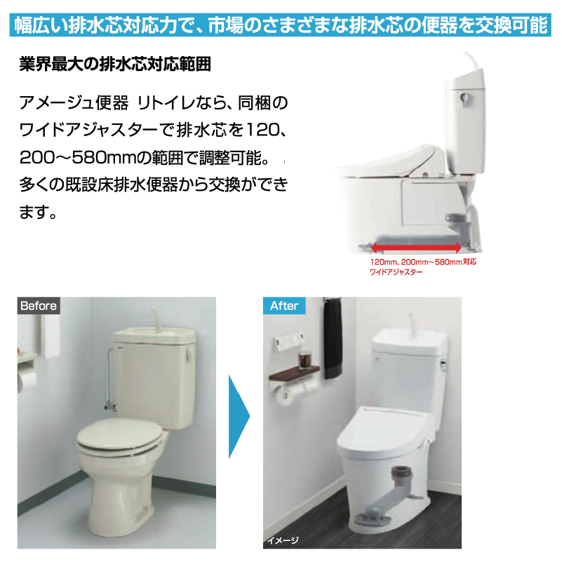 LIXIL アメージュ便器 リトイレ 手洗付 アクアセラミック | トイレ