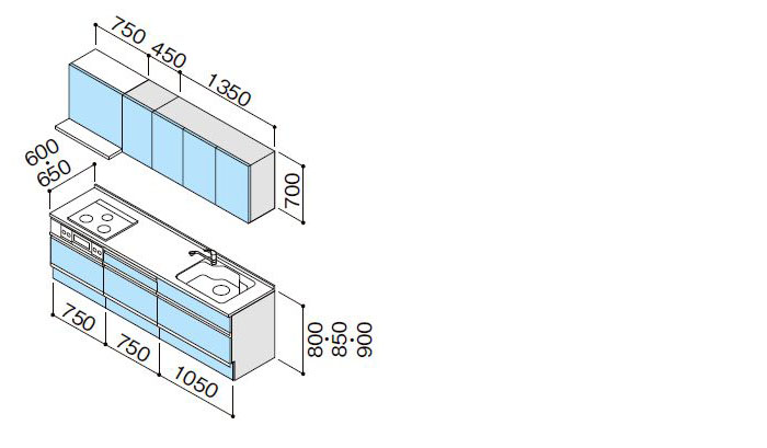 クリナップ システムキッチン ラクエラ I 型 間口255cm スライド クリナップ システムキッチン ラクエラ I 型 間口255cm スライド