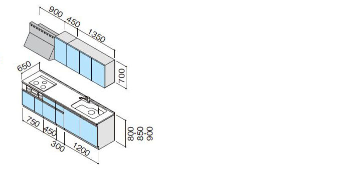 クリナップ システムキッチン ラクエラ I 型 間口270cm 開き扉 クリナップ システムキッチン ラクエラ I 型 間口270cm 開き扉