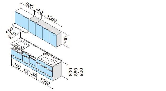 システムキッチン 2700 クリナップ ラクエラ I 型 間口270cm システムキッチン 2700 クリナップ ラクエラ I 型 間口270cm