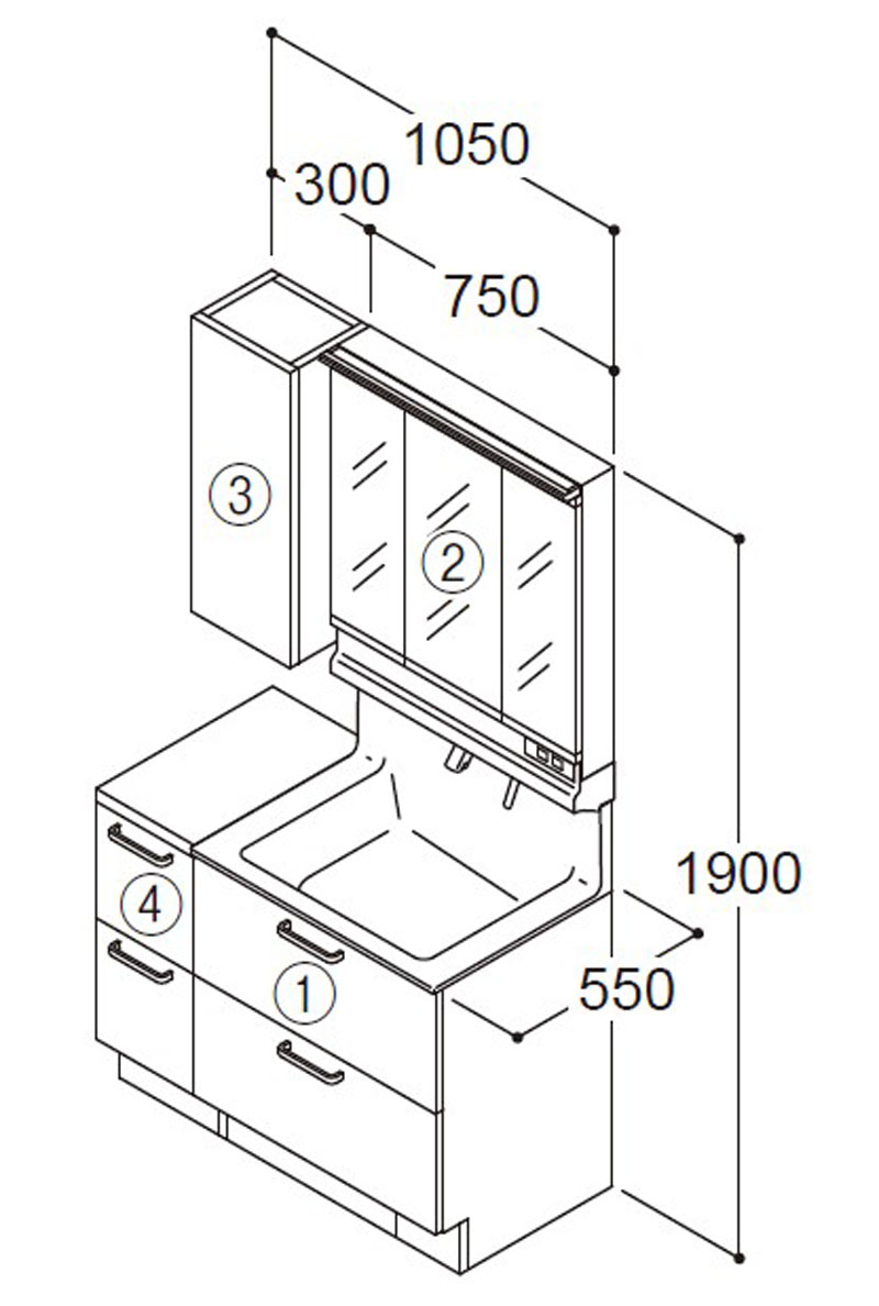 TOTO オクターブLite 間口1050mm プラン