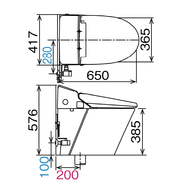 LIXIL パブリック向けタンクレストイレ 床排水200ｍｍ 新築用 S