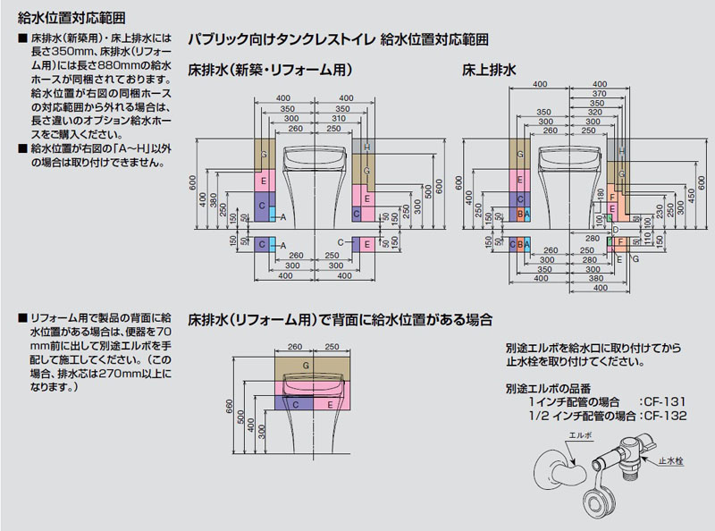 LIXIL パブリック向けタンクレストイレ 床排水200ｍｍ 新築用 S