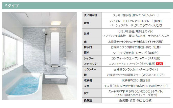 日本初のTOTO サザナ Sタイプ 戸建用 ユニットバス 1624サイズ システムバスルーム 浴室、浴槽、洗面所