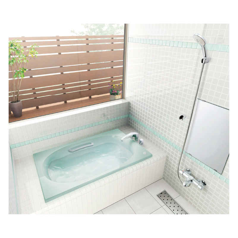 LIXIL シャイントーン浴槽 1200サイズ （1198×750） 和洋折衷タイプ VBND2-1201B サーモバスS仕様 2方半エプロン 排水ボタンなし 浴槽