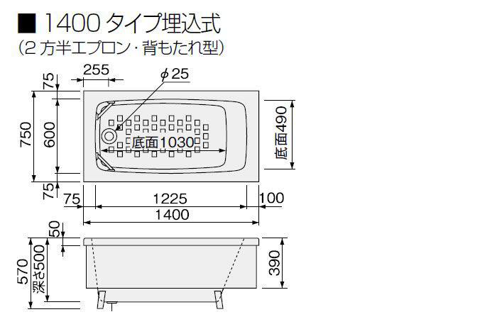 クリナップ マルチカラー 1400タイプ 埋込式 2方半エプロン ステンレス