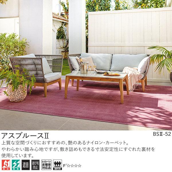 アスワン Wall to Wall オーダーカーペット アスブルース2（BS2-05・65・98・52）ヨコ251〜270cm×タテ391〜420cm