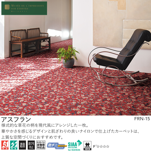 ミュルーズ染織美術館（アスワン）Wall to Wall オーダーカーペット アスフラン（FRN-15・65・98）ヨコ291〜310cm×タテ191〜210cm