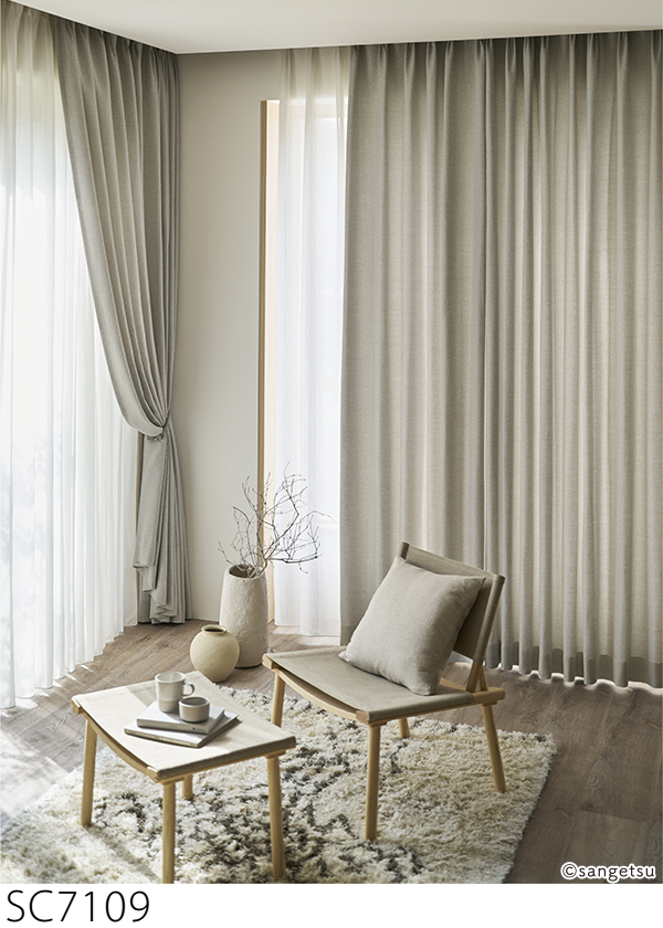 サンゲツ（SANGETSU） オーダーカーテン SC7107-SC7109 仕上り巾226