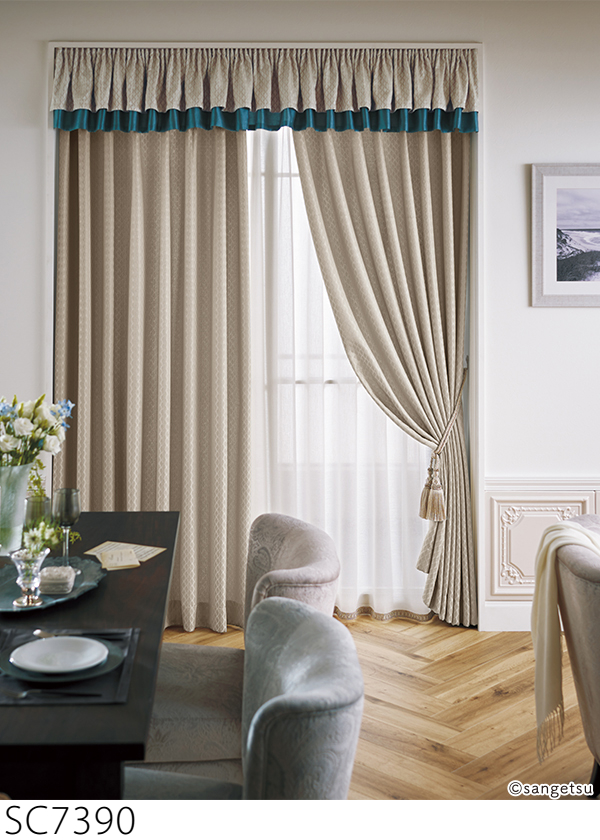 サンゲツ（SANGETSU） オーダーカーテン SC7390-SC7393 仕上り巾477