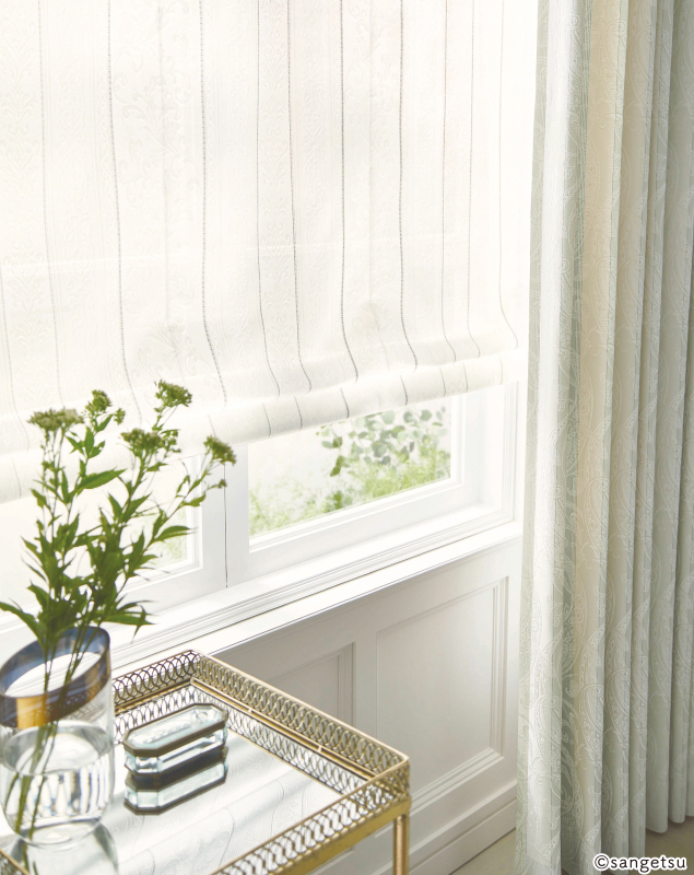 【美品】オーダーカーテン、レースカーテン サンゲツ（SANGETSU） オーダー遮熱/UVカット/ミラーレースカーテン