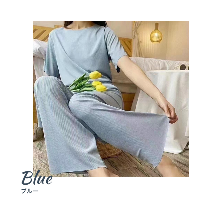 リブルームウェア セットアップ 上下セット パジャマ 部屋着 ルームウェア Tシャツ ワイドパンツ 半袖 レディース おしゃれ かわいい リラックス 快適 Roomwear ヨガウェア ヨガ専門店アイリー 通販 Yahoo ショッピング