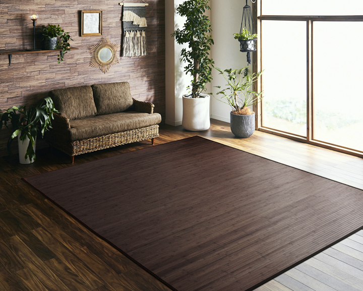 イケヒコ 竹ラグ 約2.5畳 ベルシア 約180×220cm おしゃれ バンブーラグ 