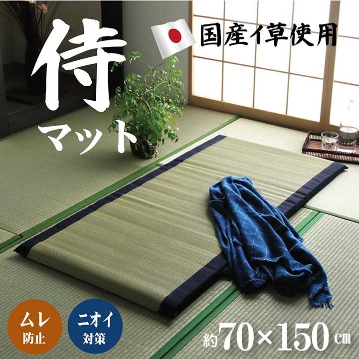 プレゼント ギフト い草ごろ寝マット 日本製 侍い草マット 約70×150cm