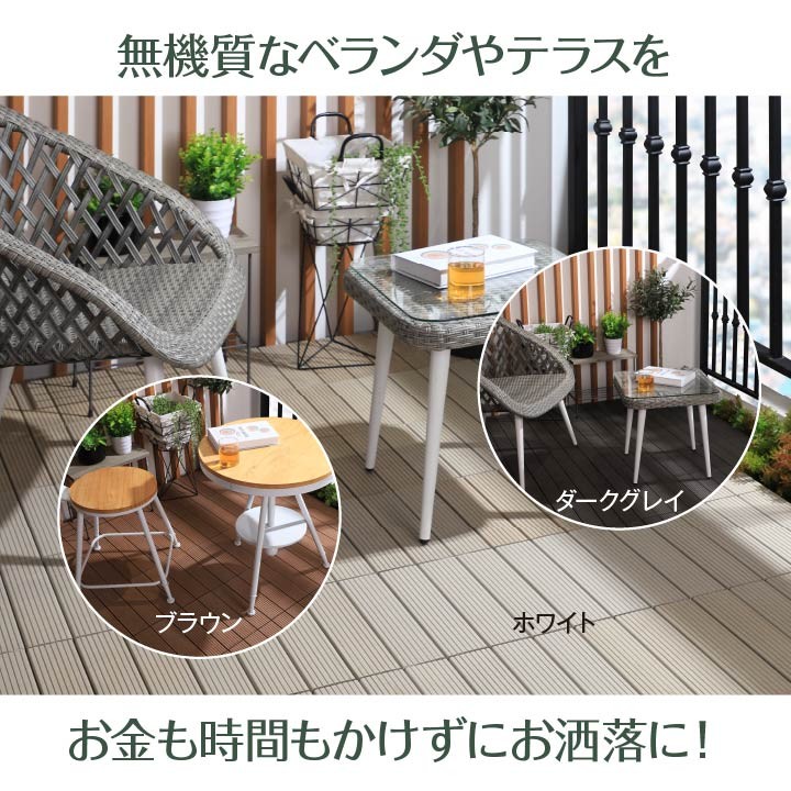 デッキパネル ウッドデッキ ウッドパネル 人工木 連結 ジョイント フォレスタプロ ９枚組 約30×30×2.6cm ホワイト ダークグレイ ブラウン  :9844428:アイズインテリア !店 通販 