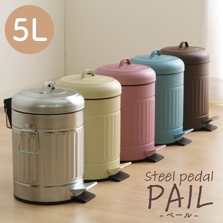 ゴミ箱 ふた付き おしゃれ コンパクトサイズ スチール ペダルペール 5L