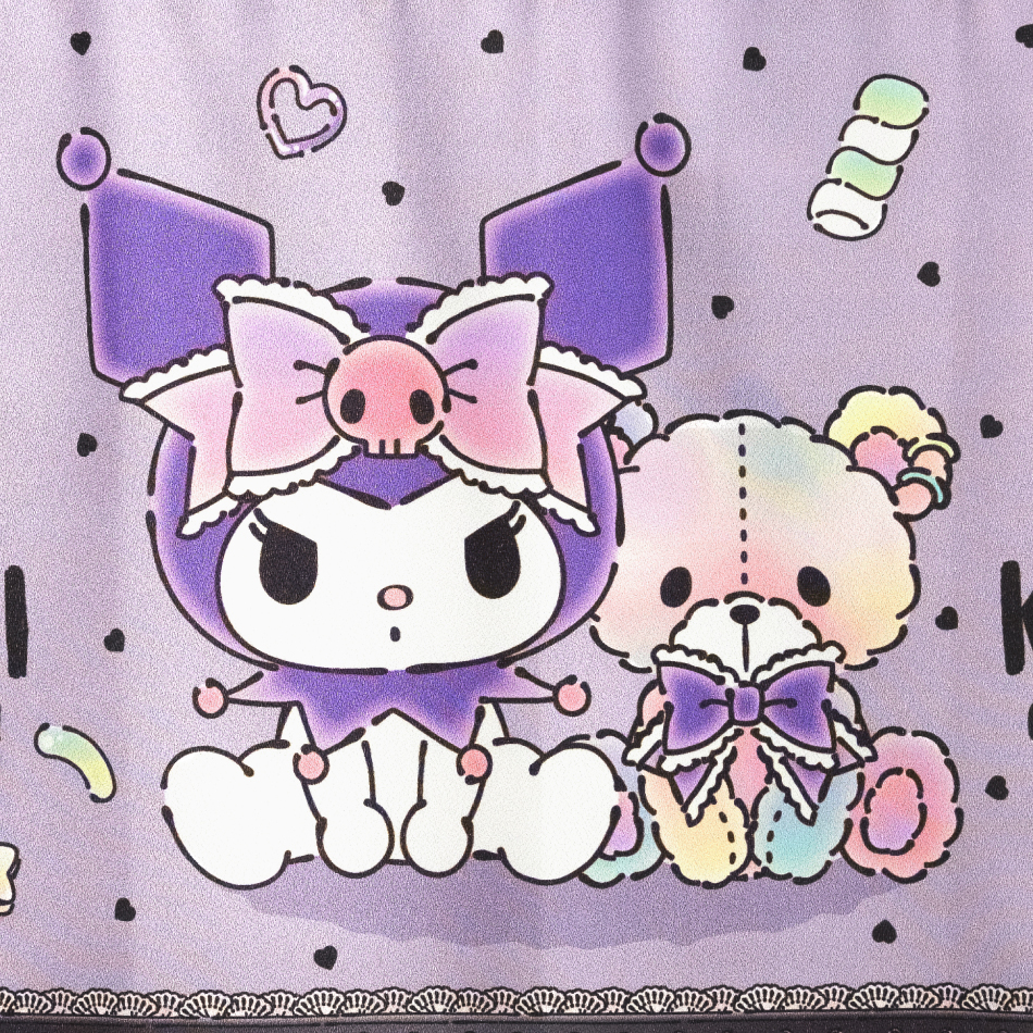 サンリオ かわいい クロミちゃんが パステルベアと一緒の おしゃれな　カフェカーテンです。