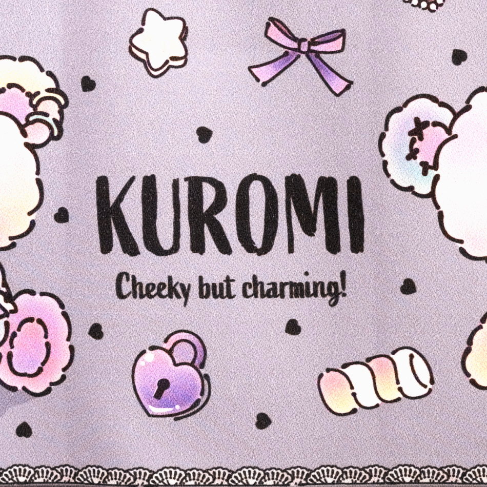 サンリオ かわいい クロミちゃんが パステルベアと一緒の おしゃれな　カフェカーテンです。